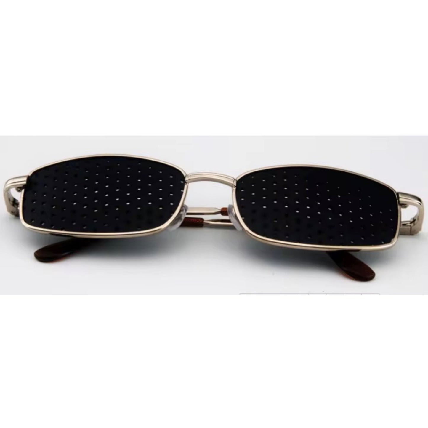 Unisex Reading Style Pinhole Glasses for Eye Strength & Fatigue Relief Gold Alloy Framed